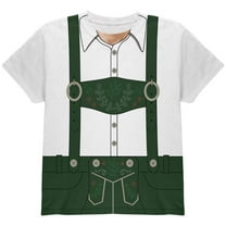 Halloween Lederhosen Yodelling Yodeller Costume Swiss All Over Youth T Shirt Multi YXL