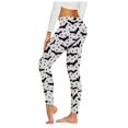 thumbnail image 1 of Halloween Leggings For Women Graphic Print High Waist 4-Way Stretch Casual Running Workout Leggings, 1 of 4