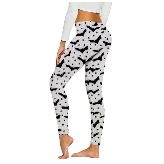 Halloween Leggings For Women Graphic Print High Waist 4-Way Stretch Casual Running Workout Leggings