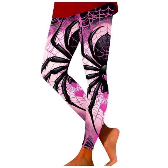 Halloween Leggings For Women Spiderweb Print Squat Proof Active Soft Leggings for Workout Gym Casual