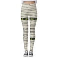thumbnail image 1 of Halloween Leggings For women Mummy Green Eye Print Squat Proof Active Jogger Soft Skinny Pants, 1 of 4