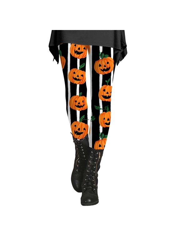 Halloween Leggings Women's High Waist Tights Trendy Print Pattern Sports Trousers Stretch Skinny Pants Yoga Trousers Jogging Bottoms Sports Leggings Festive Costume Halloween Outfit