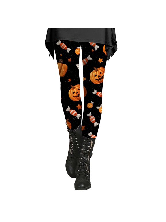 Halloween Leggings Women's High Waist Tights Trendy Print Pattern Sports Trousers Stretch Skinny Pants Yoga Trousers Jogging Bottoms Sports Leggings Festive Costume Halloween Outfit