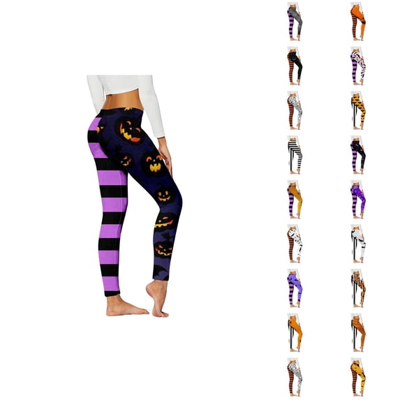 Halloween Leggings for Women Elastic High Waist Casual Printed Lifting Tights Pants Workout Yoga Pants