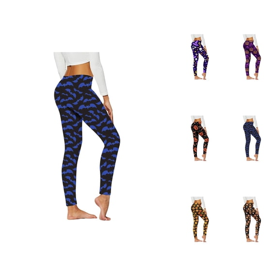 Halloween Leggings for Women Elastic High Waist Funny Print Slim Fit Tights Pants Workout Yoga Pants