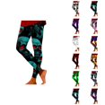 thumbnail image 1 of Halloween Leggings for Women Elastic High Waist Slim Fit Spooky Print Tights Pants Workout Yoga Pants, 1 of 6