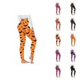 thumbnail image 1 of Halloween Leggings for Women Elastic High Waist Spooky Print Slim Fit Tights Pants Workout Running Yoga Pants, 1 of 9