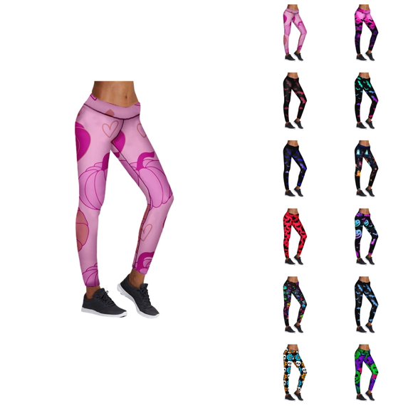 Halloween Leggings for Women Elastic Waist Funny Print Casual Tights Pants Workout Running Yoga Pants