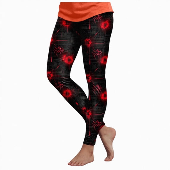 Halloween Leggings for Women Pumpkin Skeleton Witch Ghost Printed Tights High Waisted Soft Stretchy Yoga Pants,soft stretchy leggings(Black,M)