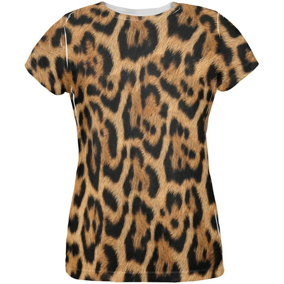 Halloween Leopard Print Costume All Over Womens T Shirt Multi LG