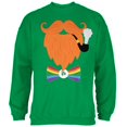 thumbnail image 1 of Halloween Leprechaun Costume Rainbow Bow Tie Mens Sweatshirt Irish Green LG, 1 of 1