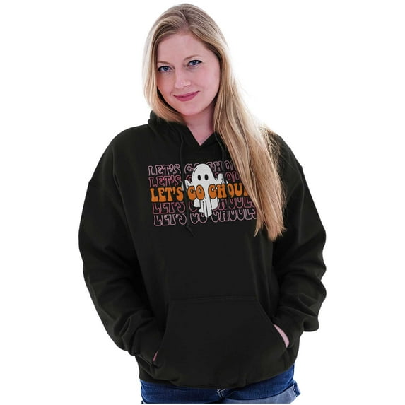 Halloween Let's Go Ghouls Ghost Hoodie Sweatshirt Women Brisco Brands S
