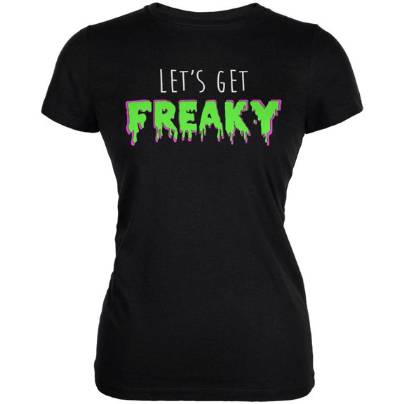 Halloween Lets Get Freaky Slime Juniors Soft T Shirt Black LG