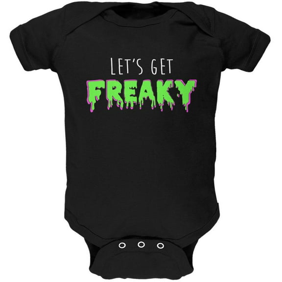 Halloween Lets Get Freaky Slime Soft Baby One Piece Black 18 Month