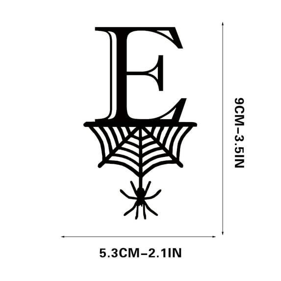 Halloween Letter Decorations, Halloween Metal Hanging Ornaments,Initial Name Personalized Hanging Tags, Black Cutout Spiderweb Monogram Sign for Halloween Party Home Indoor Outdoor Decorations