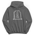 thumbnail image 1 of Halloween Life Was Meh Graphic Charcoal Men's Cotton Pullover Hoodie, 1 of 1