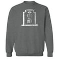 thumbnail image 1 of Halloween Life Was Meh Graphic Graphite Heather Men's Cotton Pullover Sweatshirt, 1 of 1