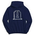 thumbnail image 1 of Halloween Life Was Meh Graphic Navy Men's Cotton Pullover Hoodie, 1 of 1