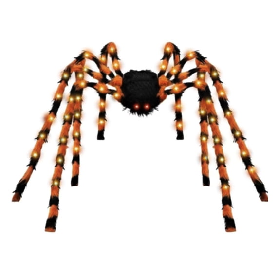 Halloween Light Up Giant Spider 78in Yard Decoration Outdoor Indoor Scary Prop Halloween Party Supplies Haunted House Decor Garden Porch Display Halloween Festival Scene Use Set Item