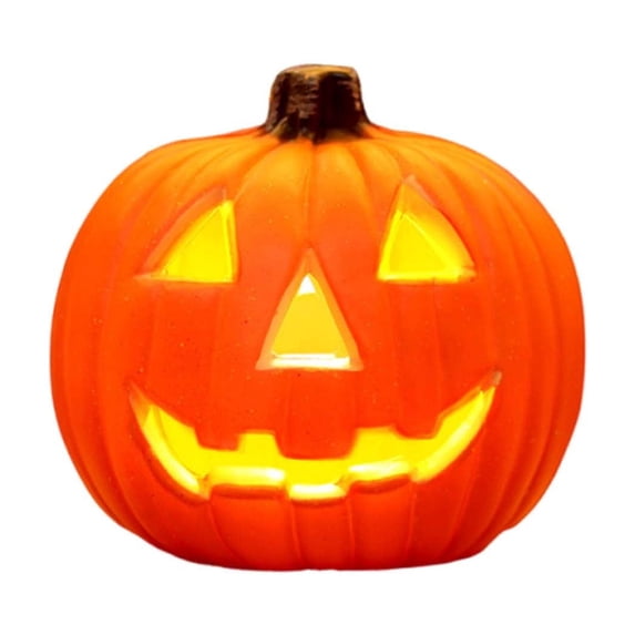 Halloween Light Up Pumpkin Jack O Lantern Pumpkins Decor Vintage Plastic Pumpkin Statue Halloween Table Decor Vintage Jackolentern Pumpkins Lights for Porch, Fireplace Mantle Home Party Decor
