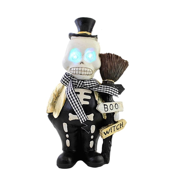Halloween Light Up Halloween Pals Polyresin Led Battery Operated Th00327 Skull