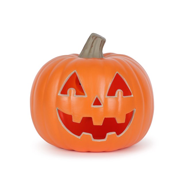 Halloween LightUp JackO'Lantern Decoration, Orange, Polypropylene, 9", by Way To Celebrate
