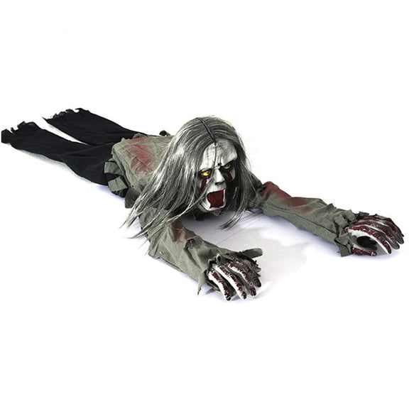 Halloween Light-Up Zombie Groundbreaker Prop - 42.9" Outdoor Decor with LED Sound