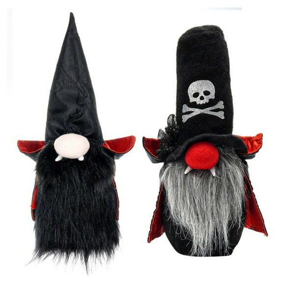 Halloween Light Up Vampire Gnome Candy Jar,LED Vampire Plush Ornaments Handmade Stuffed Dolls Candy Holder Container, Halloween Figurines for Bedroom Night Table,Halloween Decorations Indoor