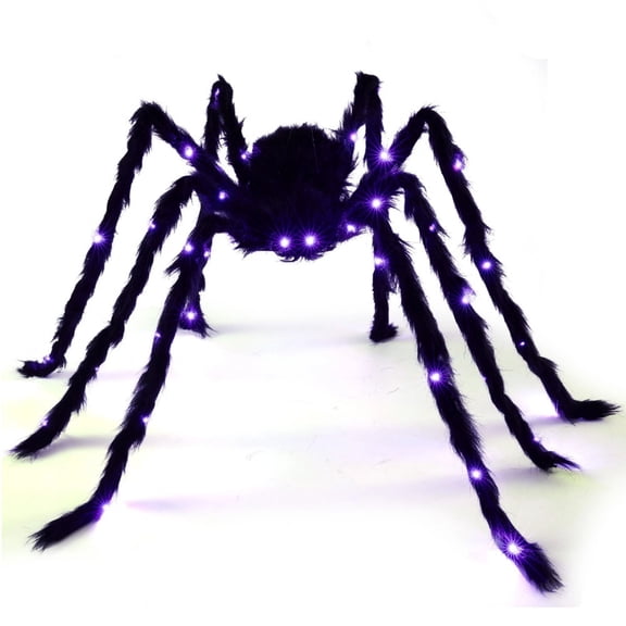 Halloween Light up Spider Scary Large Spider for Indoor Outdoor Halloween Spider Decorations Party Favor Yard Home House Decor, 50CM