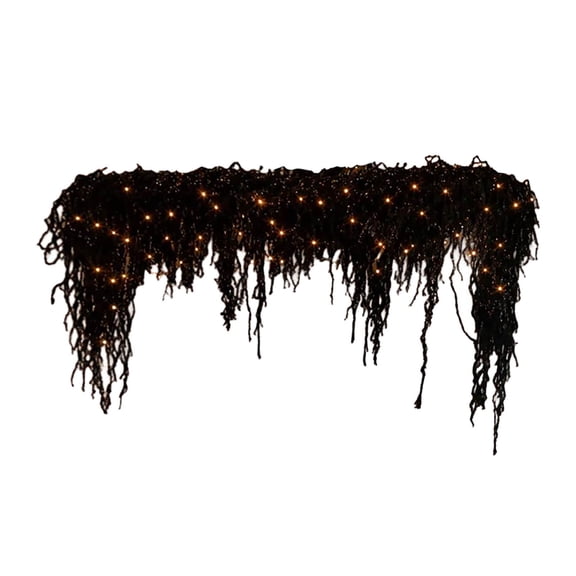 Halloween Lighted Vine, Artificial Dark Hanging Twigs with Warm LED for Mantle and Indoor Party Decor