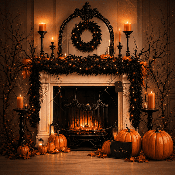 Halloween Lighted Creepy Vine Garland Faux Black Garland for Mantle Waterproof Spooky Halloween Indoor Decor with Lights Gothic Hanging Vine Twigs Party Decoration Banister