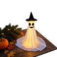 thumbnail image 1 of Halloween Lighted Ghost Porch Decoration 5.4FT - Glowing Yard Ornament with Witch Hat for Indoor Outdoor Party E, 1 of 7