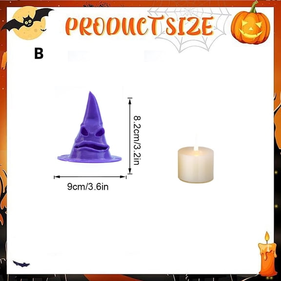 Halloween Lighted Hanging Witches Hats, Magic Floating Witch Hat LED Light with Spooky Face, Halloween Light Up for Outdoor Indoor Patio Porch Home Tree Decor (Purple2)