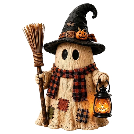 Halloween Lighted Monster Lantern Resin Craft Decoration, Spooky Tabletop Lamp for Home, Mantel, Halloween Party Indoor Decor