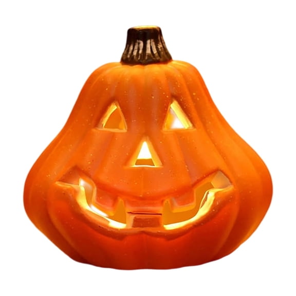 Halloween Lighted Pumpkin, Large Plastic LED Pumpkins Decoration for Thanksgiving Day Outdoor Yard Porch Home Storefront Holiday Display Decor