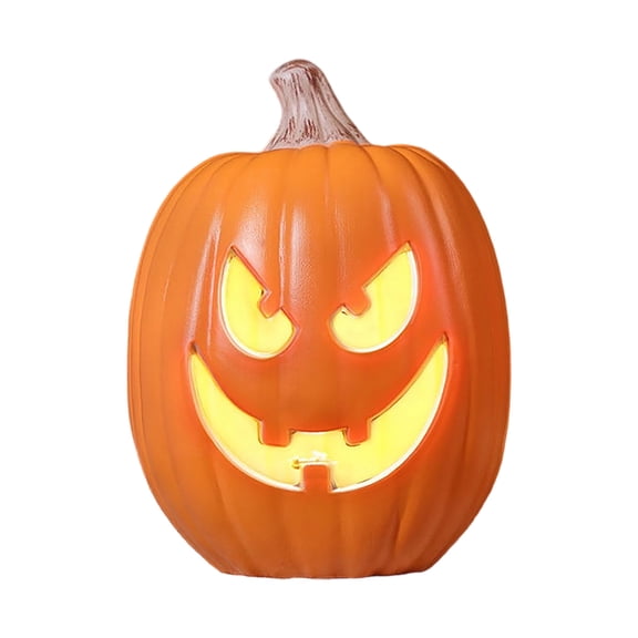 Halloween Lighted Pumpkin, Large Plastic LED Pumpkins Decoration for Thanksgiving Day Outdoor Yard Porch Home Storefront Holiday Display Decor