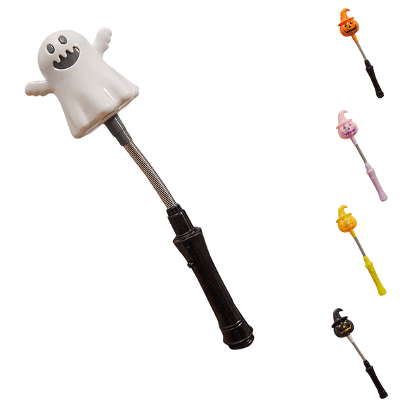 Halloween Lighted Sticks Pumpkin Light Up Wand Halloween Hand Held Ghost Lights Spooky Cute LED Light Wand Novelty Toy Suitable For Kids Halloween Party Goody Bag Filler Gift,White