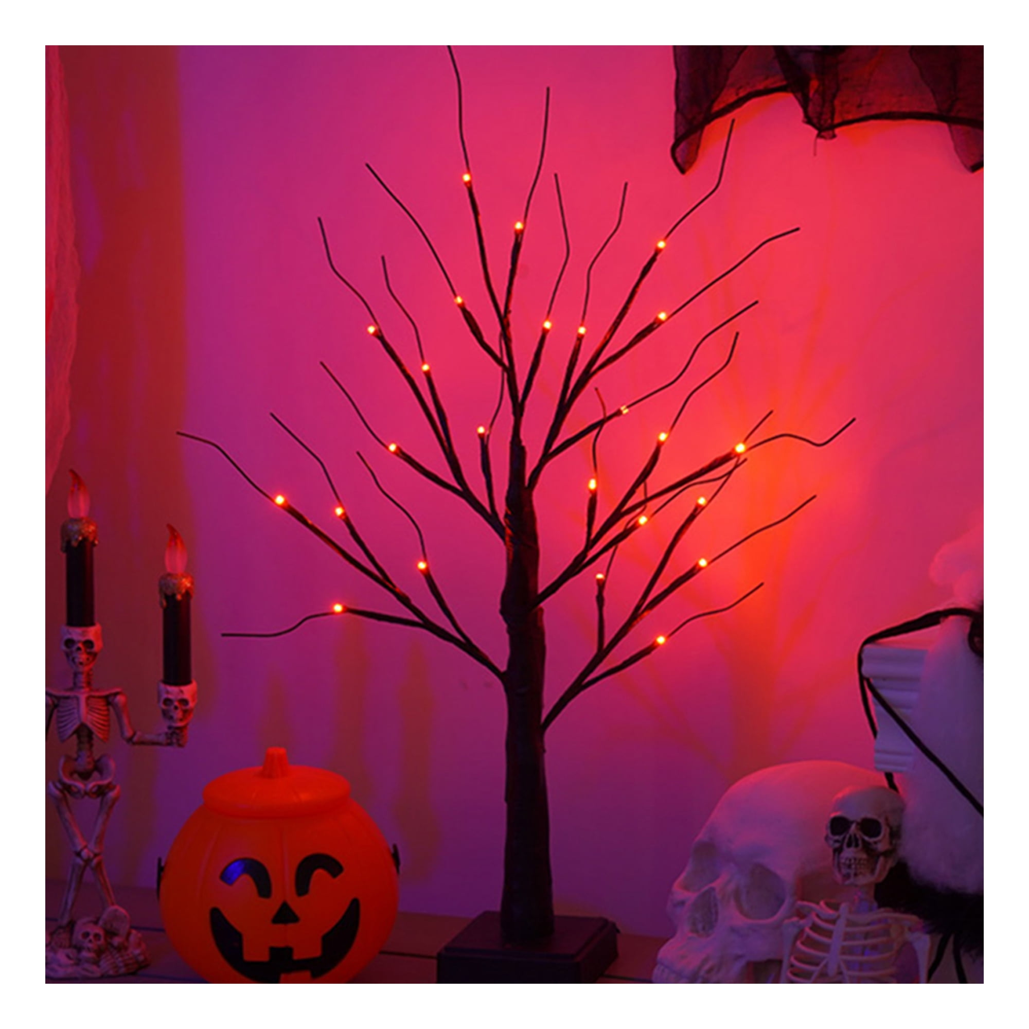 Halloween Lighted Tree Birches Decor with Lights 24 LED Lights Twigs