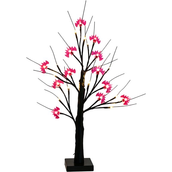 Halloween Lighted Tree, LED Bonsai Tree, Fairy Light Tree, Blossom Table Lamp, Tabletop Decoration Tree, Artificial Lighted Tree, Lighted Tree Lamp for Home Wedding Spring Indoor Decor, 23.62 Inch