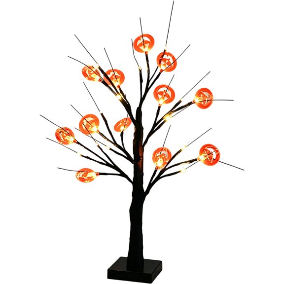 Halloween Lighted Tree, LED Bonsai Tree, Fairy Light Tree, Blossom Table Lamp, Tabletop Decoration Tree, Artificial Lighted Tree, Lighted Tree Lamp for Home Wedding Spring Indoor Decor, 23.62 Inch