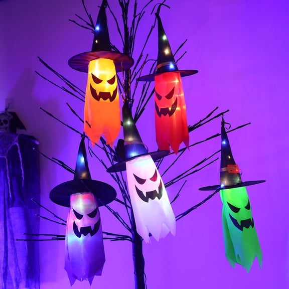 Halloween Lighting, Glowing Witch Hat Hanging Glowing Witch Hat, 9.84-foot Halloween Outdoor Lighting String Lights, suitable for use outdoors, in gardens, courtyards, and trees.