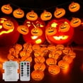 thumbnail image 1 of Qoosea Halloween Lights, 20ft 40 LED Orange Pumpkin String Lights, 8 Modes Pumpkin Lantern Halloween Decorations Indoor Outdoor, 1 of 7