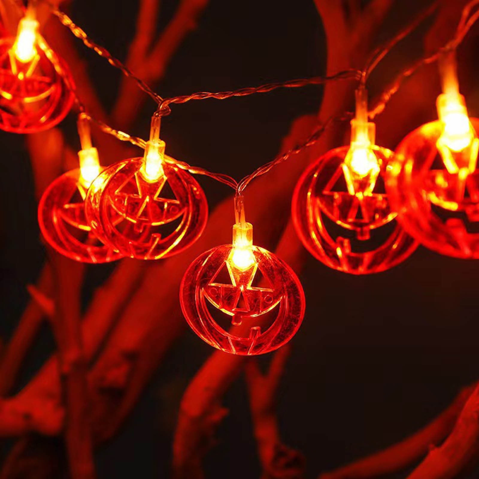 Spooky Fun Halloween String Lights With 6 LED Gel Window Stickers – Pumpkin, Skeleton & More For A Haunted House Vibe