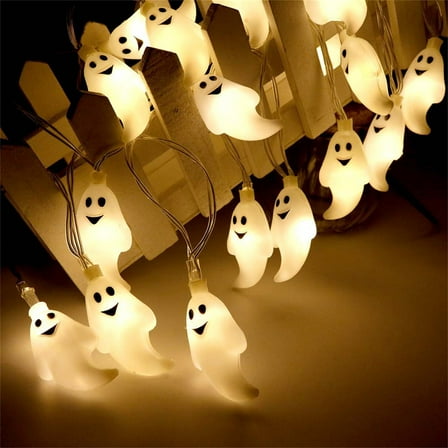 Halloween Lights,9.84FT 20 LED Waterproof 3D Ghost Battery Operated String Lights with Timer 8 Lighting Modes Fairy Light for Window Indoor Outdoor Decor Halloween Party Decorations
