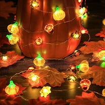 Halloween Lights Maple Leaf LED String Lights, InsCrazy Thanksgiving Decorative Lights Acorns Pumpkin Maple Leaf Halloween Fall Indoor Decorations