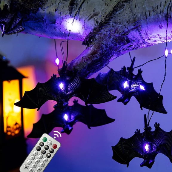 Halloween Lights String 30 LEDs Bat Fairy Lights with Remote