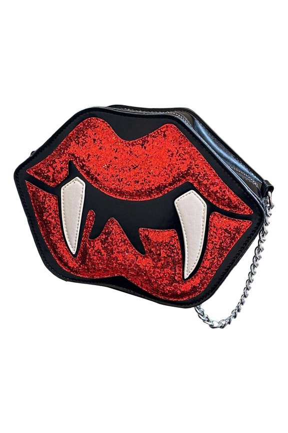 Halloween Lips Crossbody for Gothic Style Purse With Adjustable Strap Cute