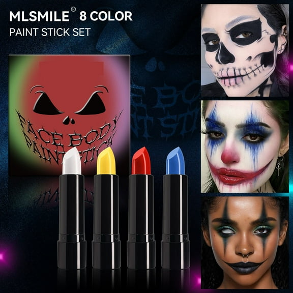 Halloween Lipstick Set, Face Painting Kit, Easy-to-Apply Long-Lasting Halloween Makeup for Vampires and Costume Parties, Creamy Texture, Smudge-Proof, Safe and Skin-Friendly Ingredients
