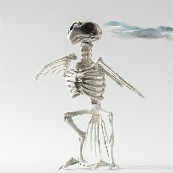 Halloween Little Bird Skeleton Statue,Movable Mouth Joints Gothic Skeleton Animals Bones Sculptures,Halloween Scary Bird Skeleton Sculpture Decoration for Haunted Houses Indoor Outdoor