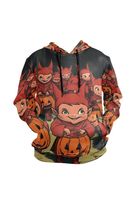 Halloween Little Devil Men’s Hoodies Sweatshirt Fleece Jackets Long Sleeve Sweatshirts